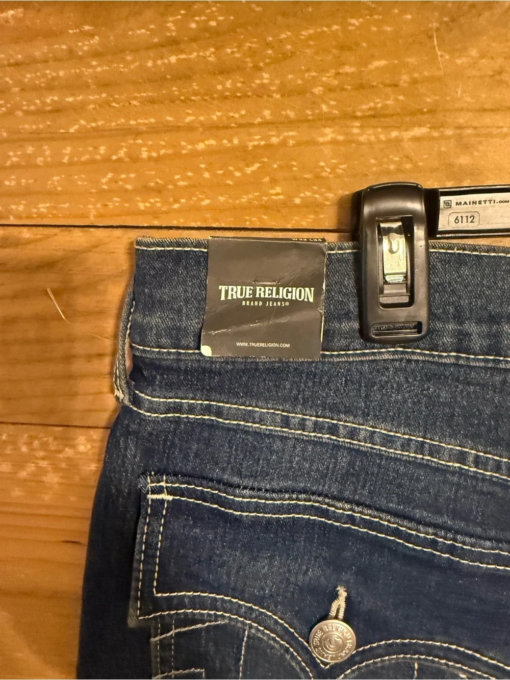 True Religion Men’s Slim Straight Jeans in Dark Blue